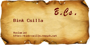 Bink Csilla névjegykártya